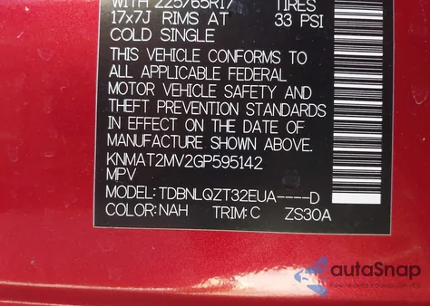 2016 Nissan Rogue Sv from USA, damaged, VIN KNMAT2MV2GP595142